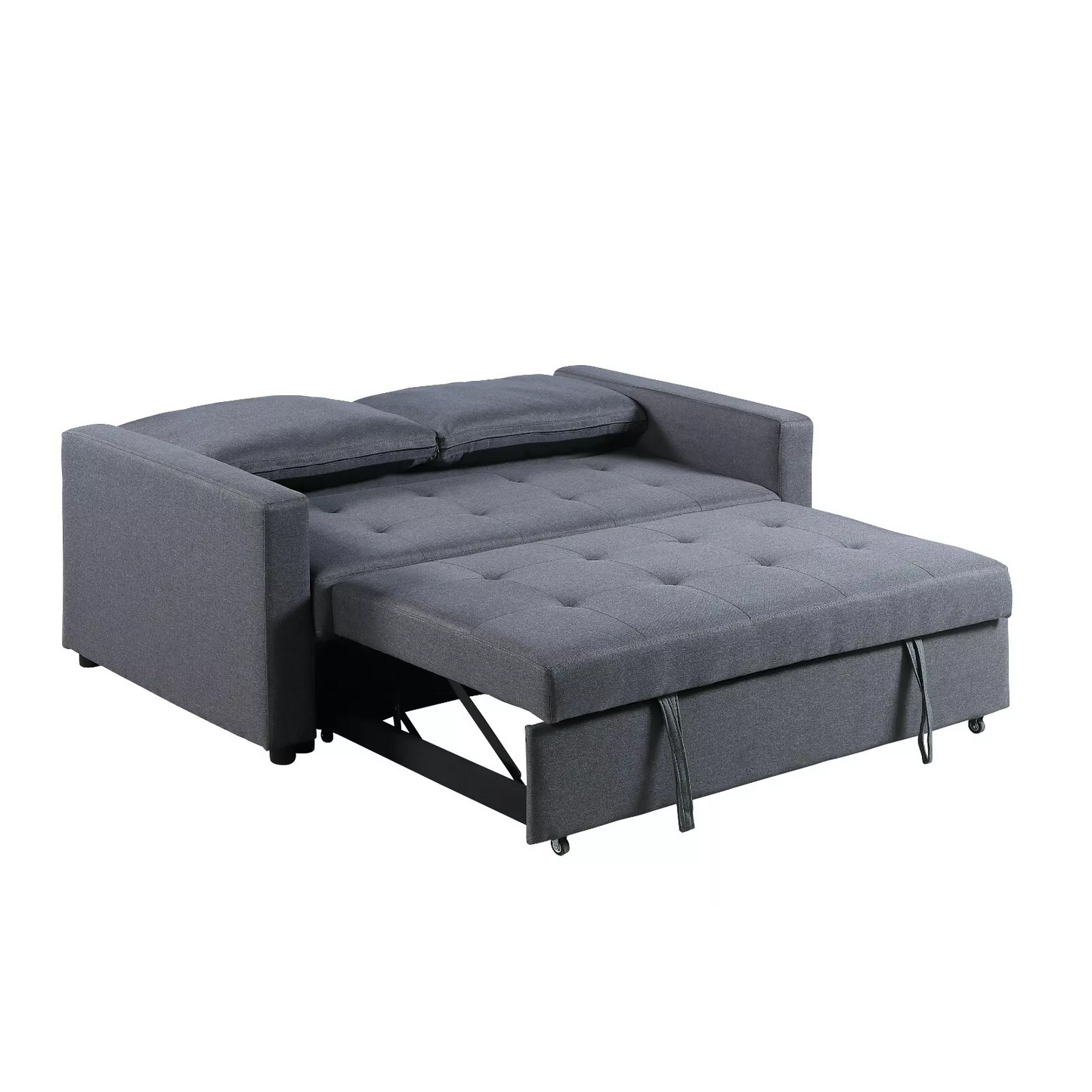 Omari 2 Seater Fabric Sofa Bed, Pull Out Double Width Sleeper, Grey, Brown or Lime