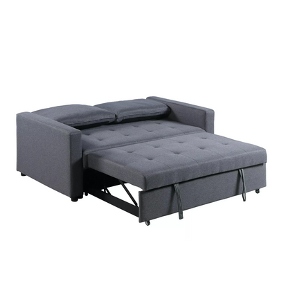 Omari 2 Seater Fabric Sofa Bed, Pull Out Double Width Sleeper, Grey, Brown or Lime