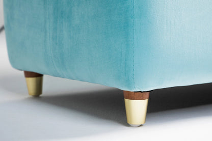 Coco Velvet Ottoman Storage Bench –  Padded Seat with Gold Legs & Hidden Storage