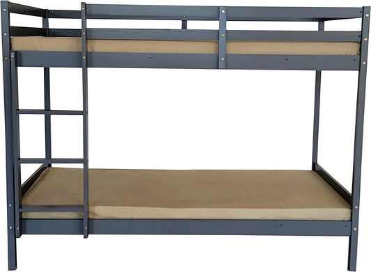 Mecor 3FT Single Bunk Bed - 120/150kg Capacity - Kids/Teens - Grey/White