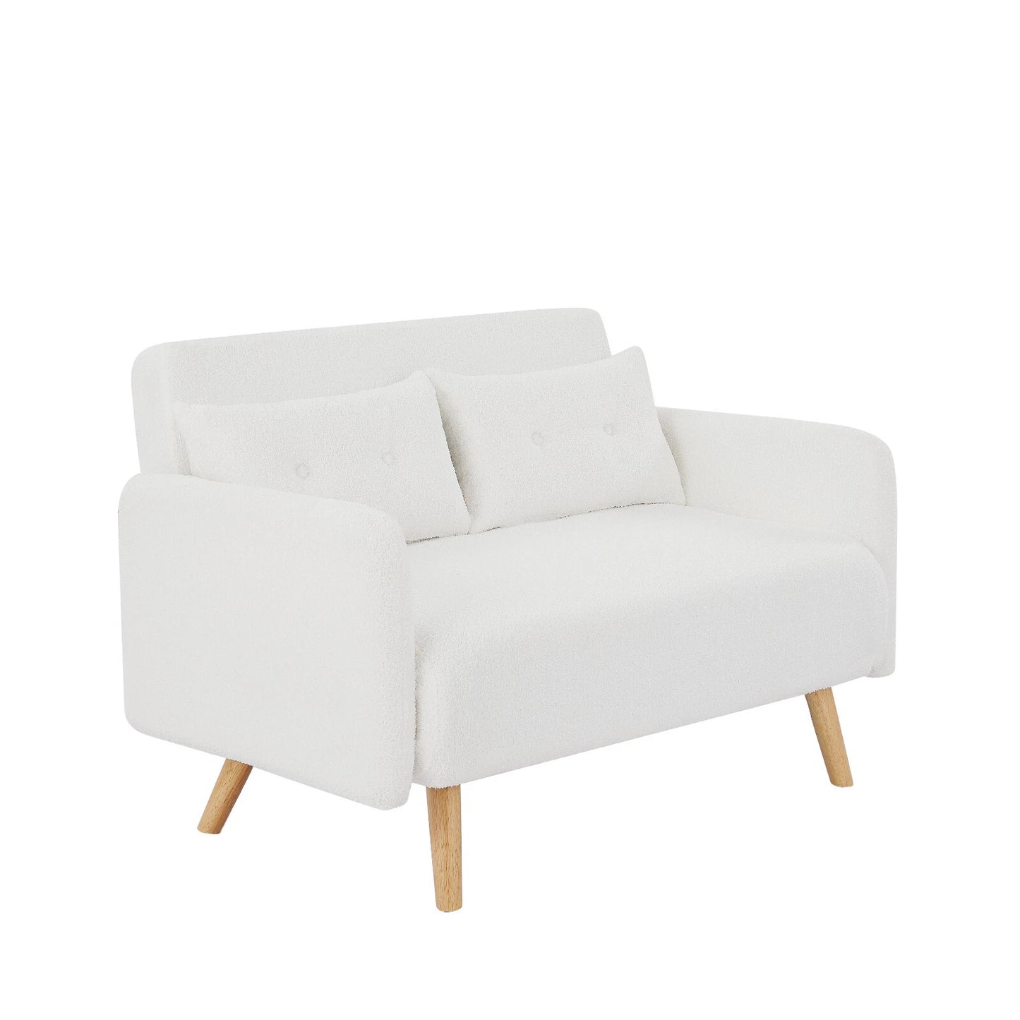 Roxy Modern 2-Seater Loveseat Sofa, Convertible Fold-out Sofabed, Borg Fabric