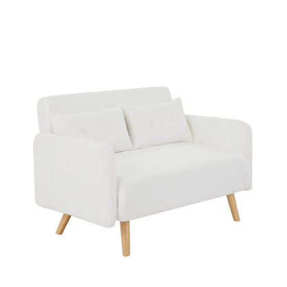 Roxy Modern 2-Seater Loveseat Sofa, Convertible Fold-out Sofabed, Borg Fabric