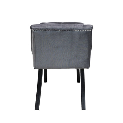 OLGA Upholstered Velvet Bench Seat with Beading –Tufted Bedroom or Hallway Stool