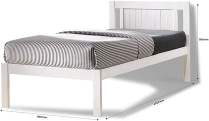 Glory Bed, White Wooden Slatted Frame