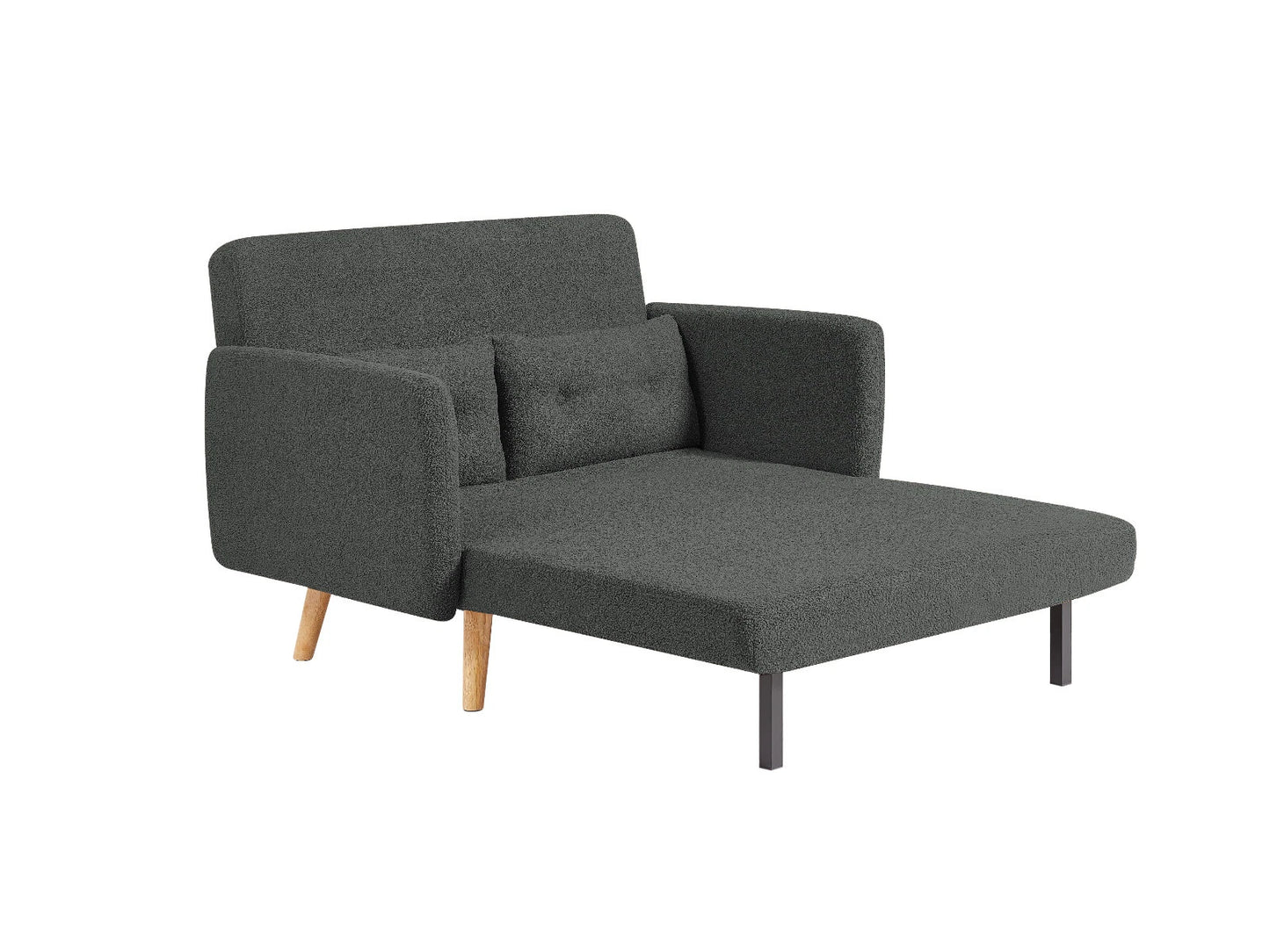 Roxy Modern 2-Seater Loveseat Sofa, Convertible Fold-out Sofabed, Borg Fabric