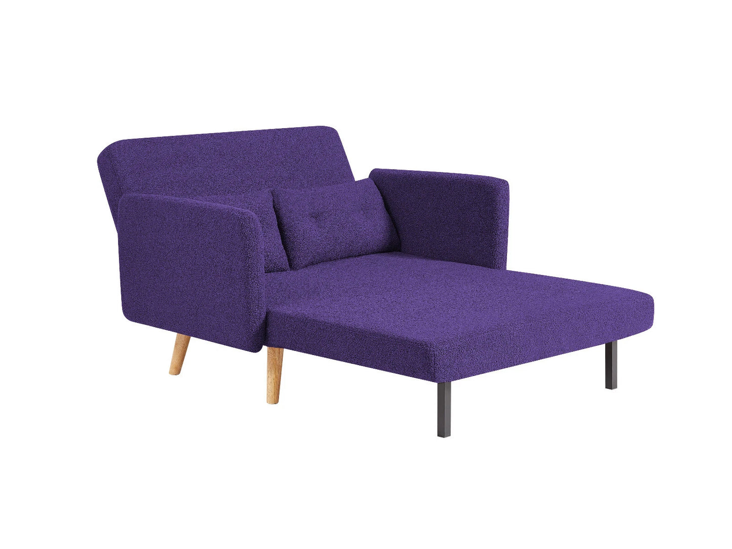 Roxy Modern 2-Seater Loveseat Sofa, Convertible Fold-out Sofabed, Borg Fabric