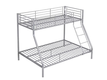 Palmdale Metal Triple Sleeper Bunk Bed – 3FT Single / 4FT6 Double – Strong & Durable Silver Frame