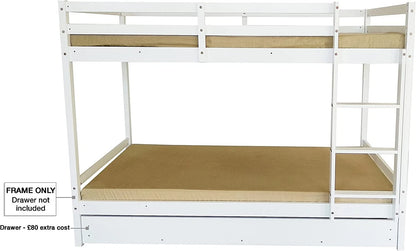 Mecor 3FT Single Bunk Bed - 120/150kg Capacity - Kids/Teens - Grey/White