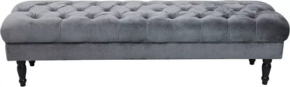 JOY Upholstered Decorative Styling Bench, Bedroom Bench Seat, Tufted and Cushion