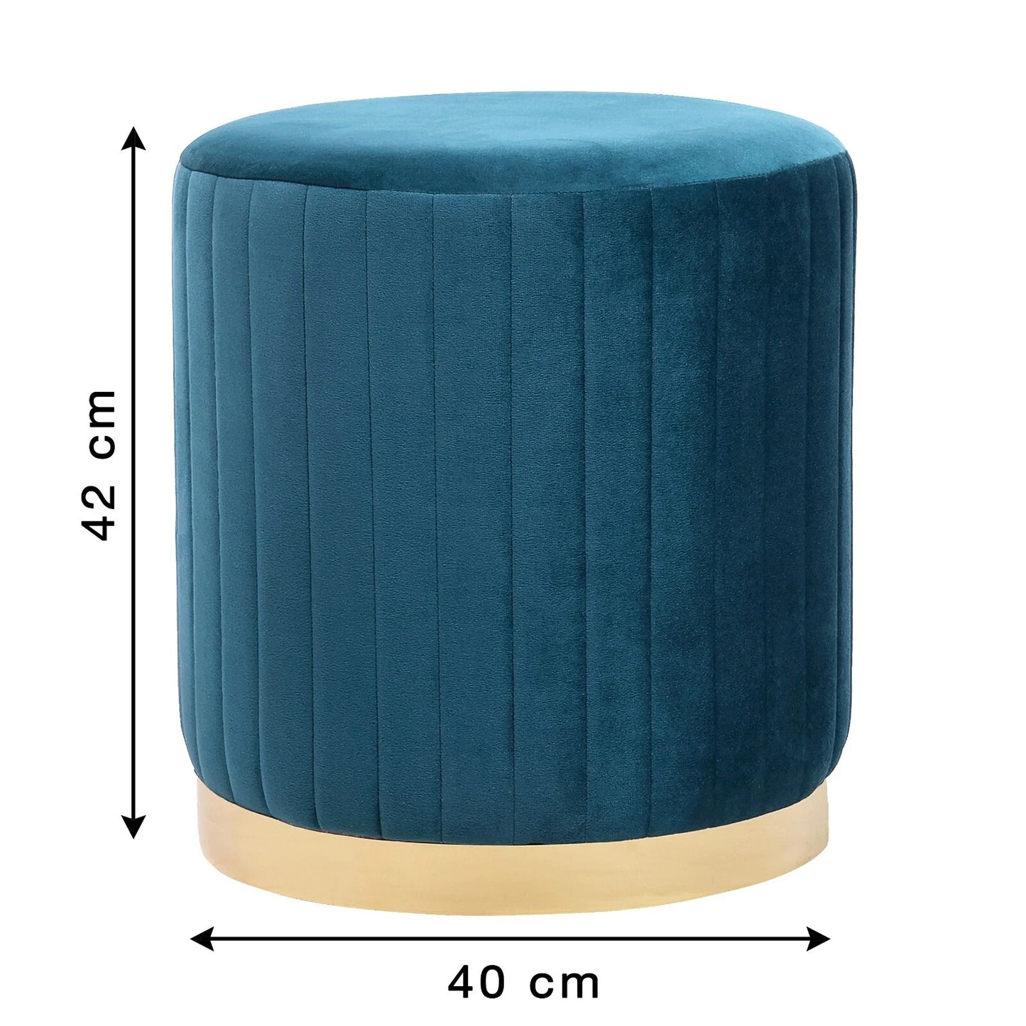 FAY Round Soft Velvet Stool, Cylindrical Footstool, Make Up Seat, Dressing Table