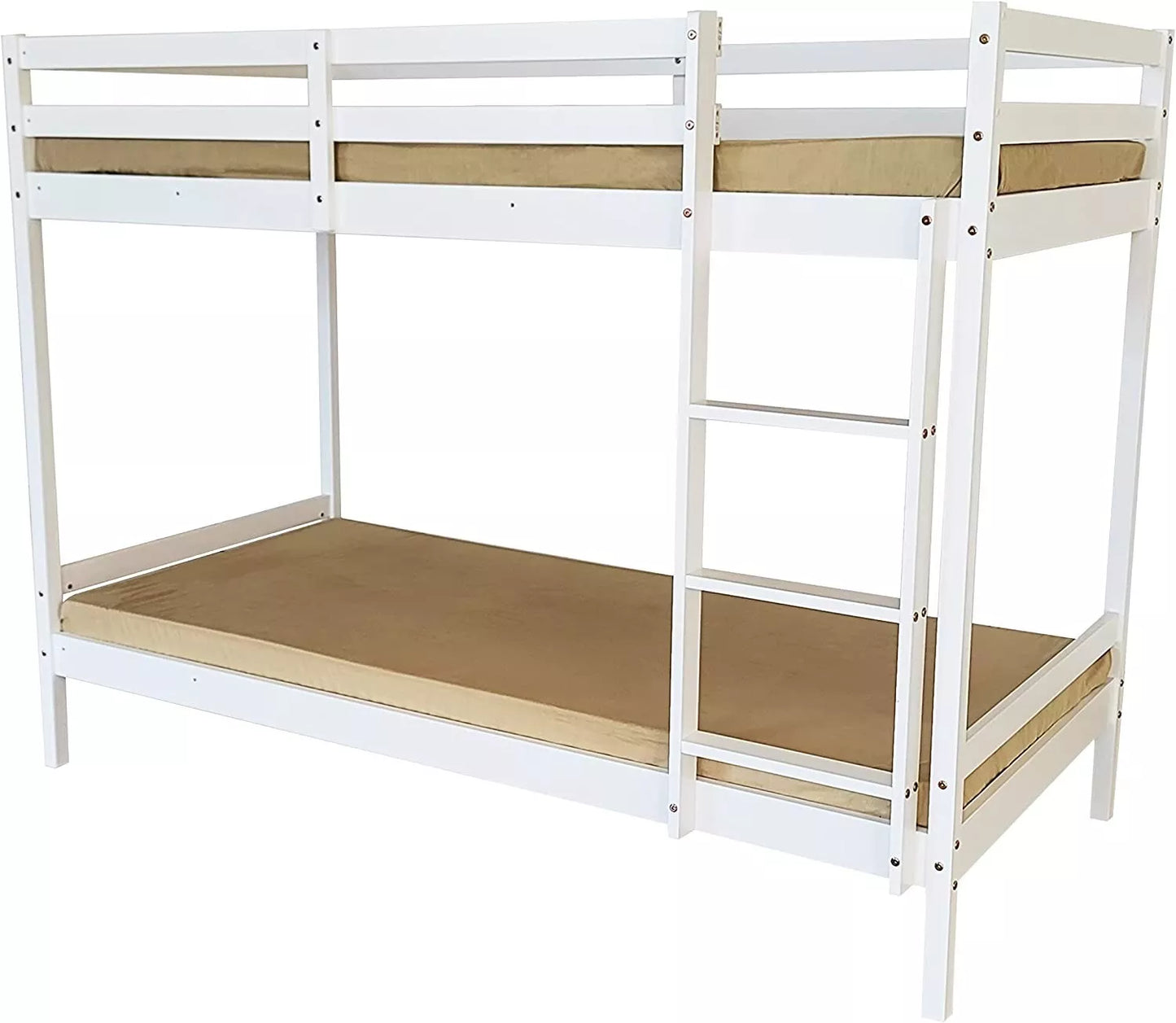 Mecor 3FT Single Bunk Bed - 120/150kg Capacity - Kids/Teens - Grey/White