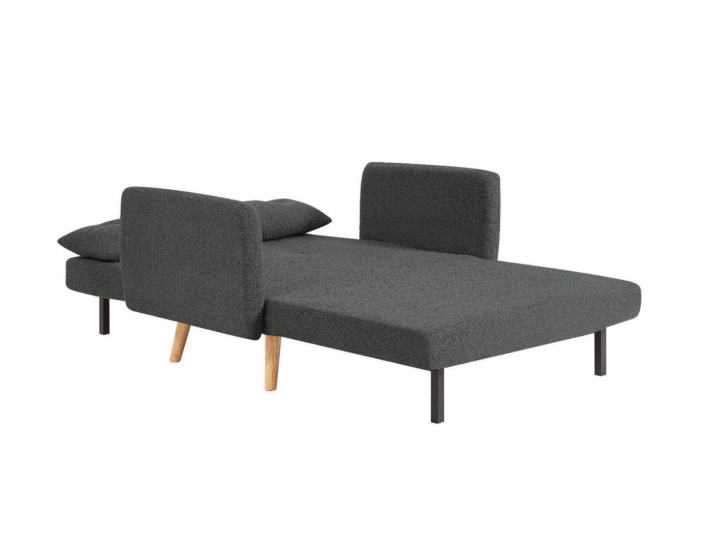 Roxy Modern 2-Seater Loveseat Sofa, Convertible Fold-out Sofabed, Borg Fabric