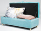 Coco Velvet Ottoman Storage Bench –  Padded Seat with Gold Legs & Hidden Storage