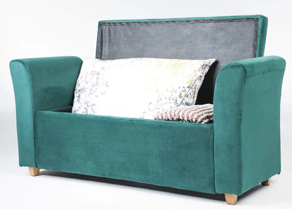 Emma Velvet Storage Bench Ottoman – Upholstered Seat with Hidden Lift-Up Storage