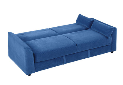 Verona 3-Seater Corduroy Sofa Bed with Storage – Grey/Blue Clic Clac Design