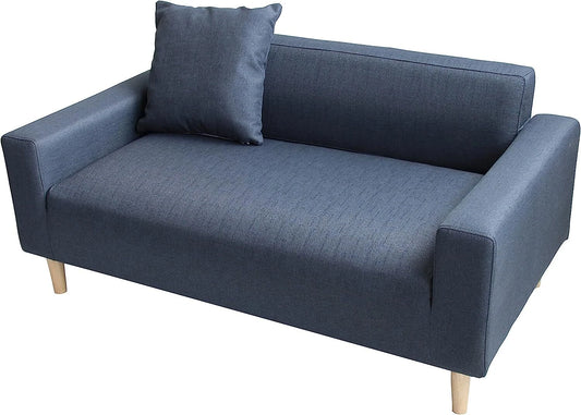 2-Seater Sofa in a Box - Compact w/Wooden Legs - Light/Dark Grey - Folds Flat