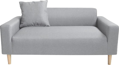 2-Seater Sofa in a Box - Compact w/Wooden Legs - Light/Dark Grey - Folds Flat