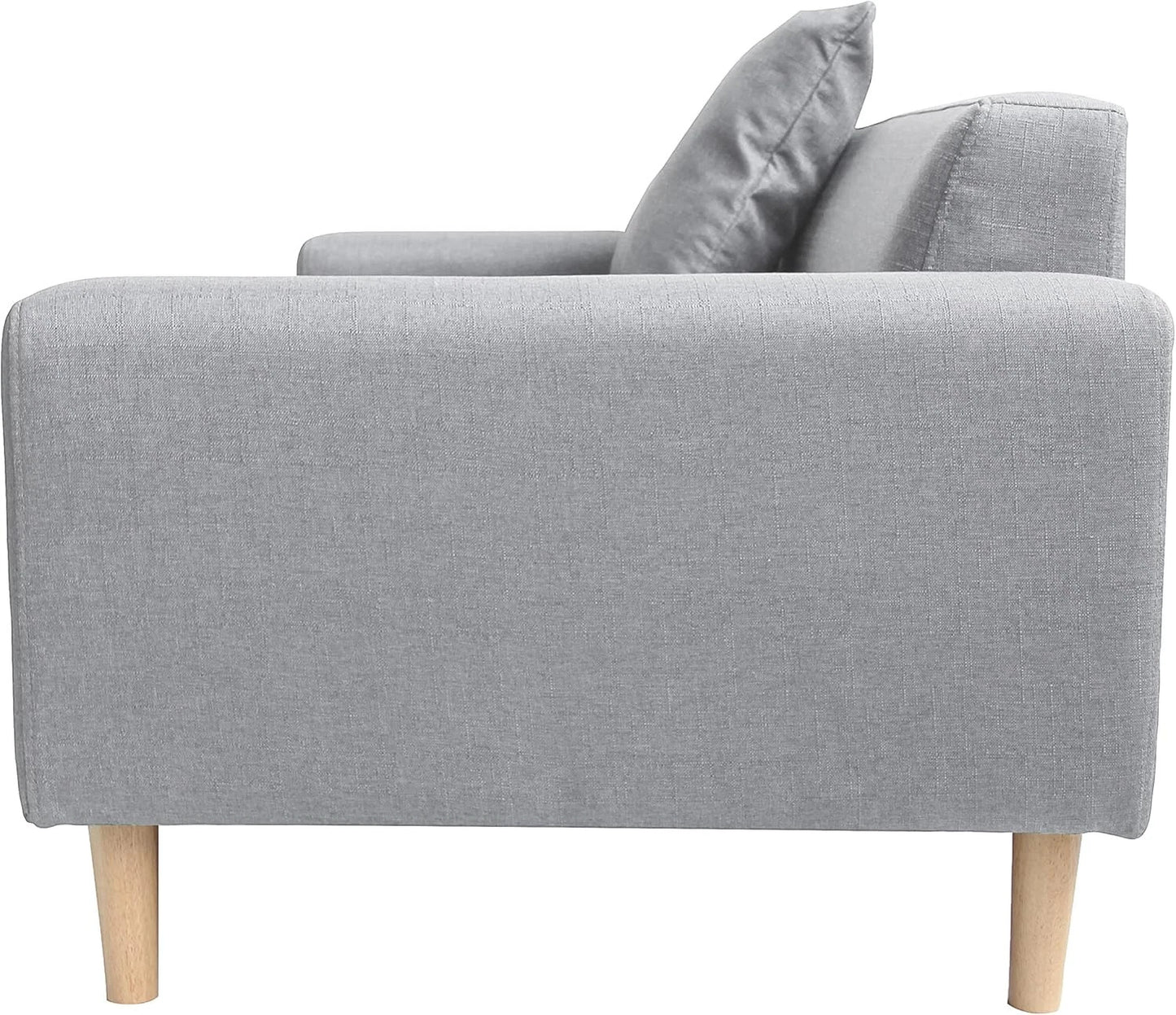 2-Seater Sofa in a Box - Compact w/Wooden Legs - Light/Dark Grey - Folds Flat