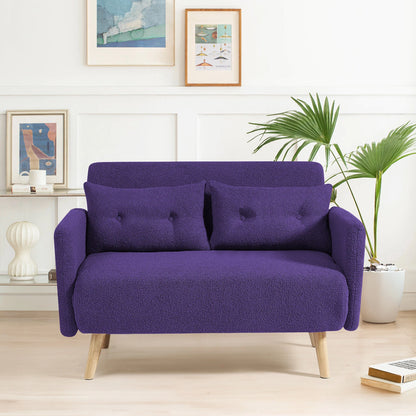 Roxy Modern 2-Seater Loveseat Sofa, Convertible Fold-out Sofabed, Borg Fabric