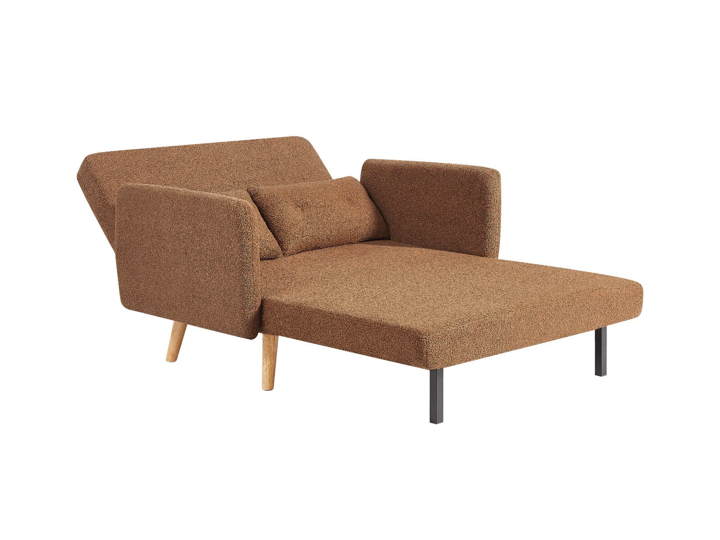 Roxy Modern 2-Seater Loveseat Sofa, Convertible Fold-out Sofabed, Borg Fabric