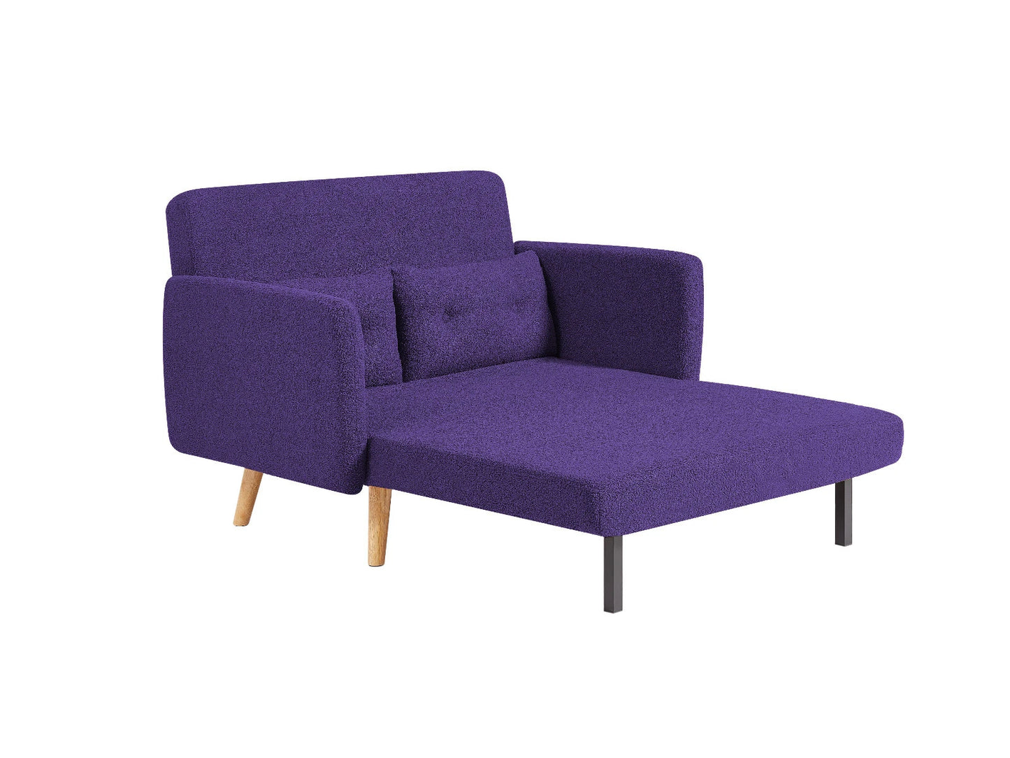Roxy Modern 2-Seater Loveseat Sofa, Convertible Fold-out Sofabed, Borg Fabric
