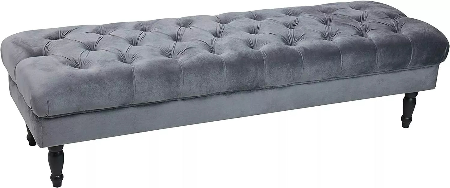 JOY Upholstered Decorative Styling Bench, Bedroom Bench Seat, Tufted and Cushion