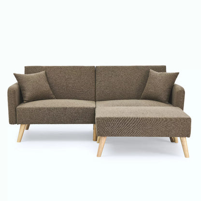 Zara Linen Fabric Corner Sofa Bed with Matching Footstool – Stylish, Space-Saving Comfort