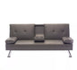 Cinema-Style Faux Leather Folding Sofa Bed with Cup Holders – 3 Colours