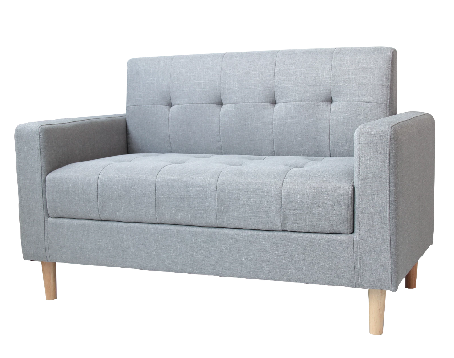 Modern Smart Sofa, Compact 2 Seater - Wooden legs & Hidden Storage-2 Colors