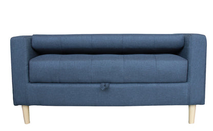 Modern Smart Sofa, Compact 2 Seater - Wooden legs & Hidden Storage-2 Colors